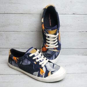 Tommy Bahama Womens Size 9 Cove Island Blue  Navy Floral Canvas Sneaker READ